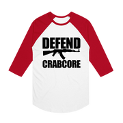 Defend Crabcore Baseball Tee Red/White
