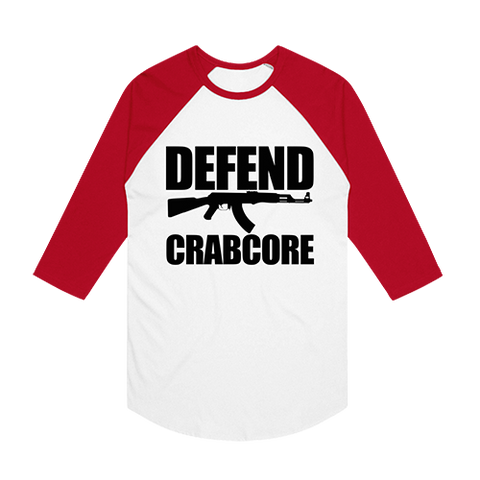 Defend Crabcore Baseball Tee Red/White